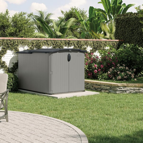 Suncast Glide Top 5 ft. W x 7 ft. D Plastic Shed (31.84 sq Suncast Glide Top 5 ft. W x 7 ft. D Plastic Shed (31.84 sq
