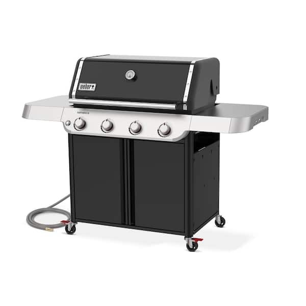 Weber Genesis E-415 4-Burner Natural Gas Grill in Black with Cast