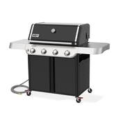 Genesis E-415 4-Burner Natural Gas Grill in Black with Full Size Griddle Insert