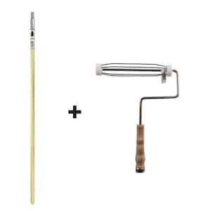 4 ft. Wood Extension Pole with Metal Tip plus 9 in. Premium Paint Roller Frame
