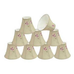 6 in. x 5 in. Apricot/Floral Embroidered Design Bell Lamp Shade (9-Pack)