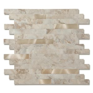 Marble Collection Ecru 12 in. x 12 in. PVC Peel and Stick Tile (5 sq. ft./5-Sheets)