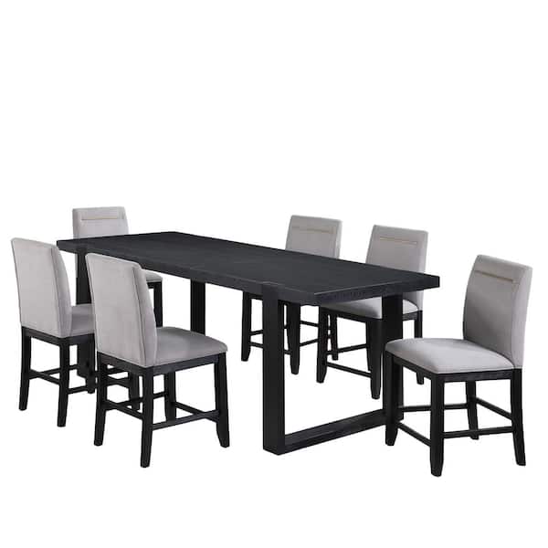 Steve Silver Yves 7pc Gray Counter Height Dining Set