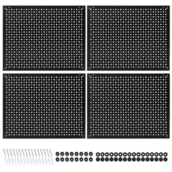 NVNOO 16 in. x 12 in. Heavy Duty Steel Pegboard Garage Organization Panels for Garage Tool Storage, Black (4-Pack)