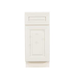 Princeton Assembled 12 in. x 34.5 in. x 24 in. Base Cabinet with 1-Door and 1-Drawer in Off-White