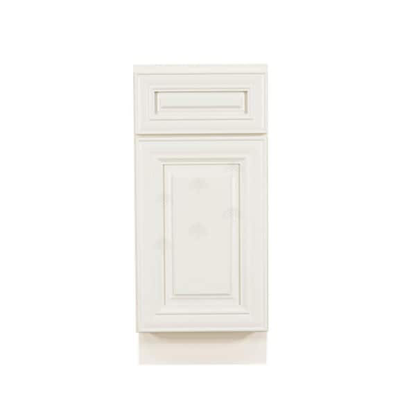 LIFEART CABINETRY Princeton Assembled 12 in. x 34.5 in. x 24 in. Base Cabinet with 1-Door and 1-Drawer in Off-White