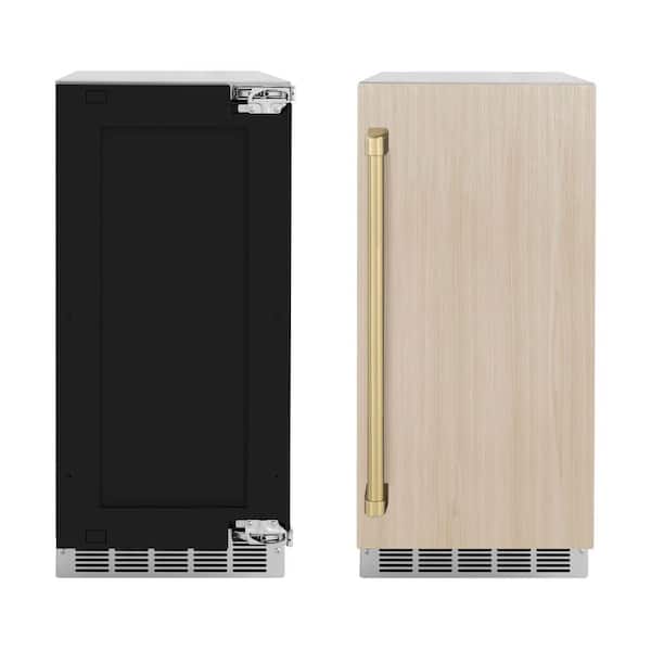 Autograph Touchstone 15 in. 66 lb. Nugget Built-In Gourmet Ice Maker with Panel Ready Door and Champagne Bronze Handle
