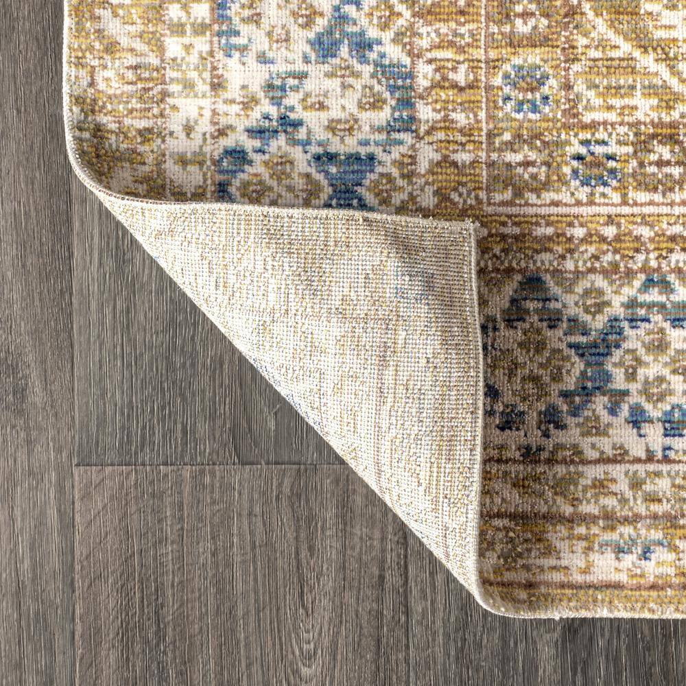 Stirling Blue and Gold 4' x 6' Synthetic Area Rug