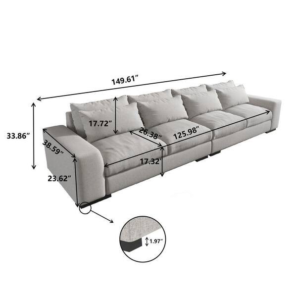 4 Seater L Shaped Sofa Dimensions 