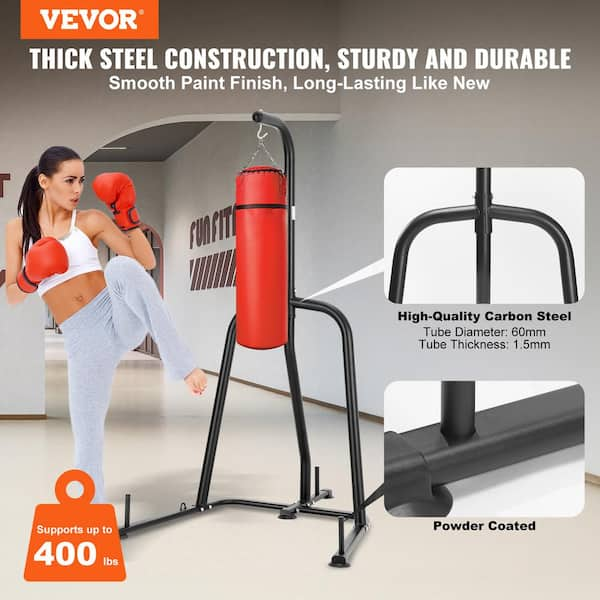 Punching Bag Stand Steel Heavy Duty Workout Equipment Boxing Holds Up to 400 lbs. Freestanding Sandbag Rack