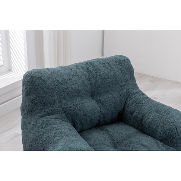 Panpan Bean Bag Chairs with Memory Foam,37 W Green Teddy Bean Bag  Chair,Fluffy Lazy Sofa-The Pop Maison