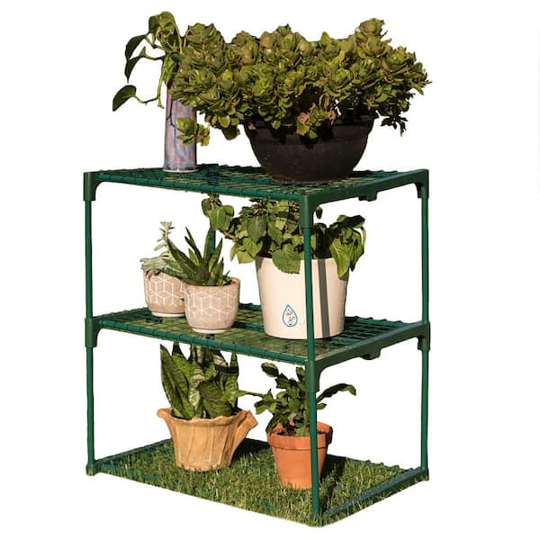 Zenport 27.25 in. W x 19.25 in. D x 29.5 in. H 3-Tier Greenhouse Plant Growing Rack