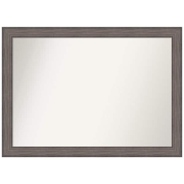 Amanti Art Medium Rectangle Distressed Brown Modern Mirror (36.25 in. H x 50.25 in. W)