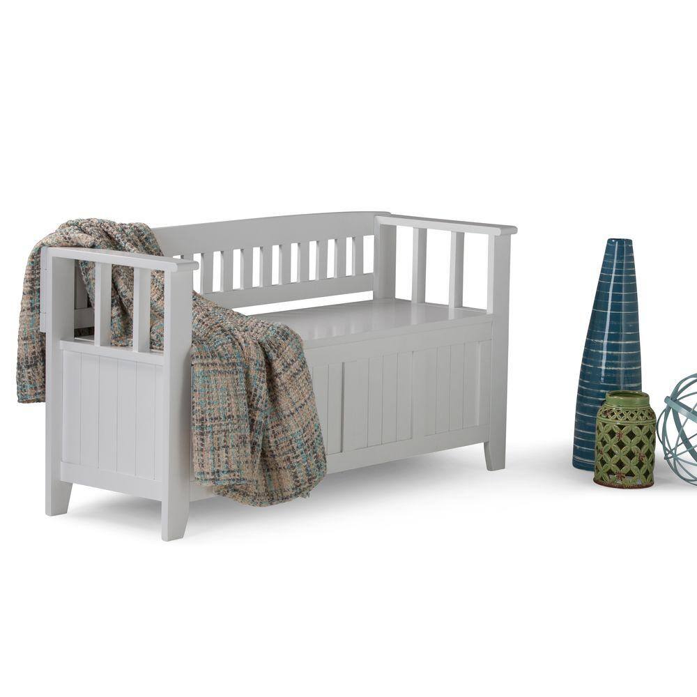 Simpli Home Acadian Solid Wood 48 in. Wide Transitional Entryway