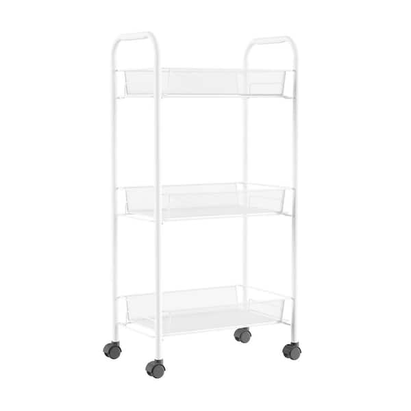 3 Tier Heavy Duty Metal Foldable Commercial Grade Utility Cart with Wheels 