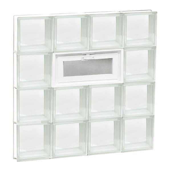 Clearly Secure 31 in. x 31 in. x 3.125 in. Frameless Vented Clear Glass Block Window