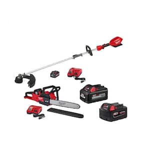 M18 FUEL 18V Lithium-Ion Cordless String Trimmer/Chainsaw Combo w/8.0 Ah, 12 Ah, 5.0 Ah & 6Ah Batteries