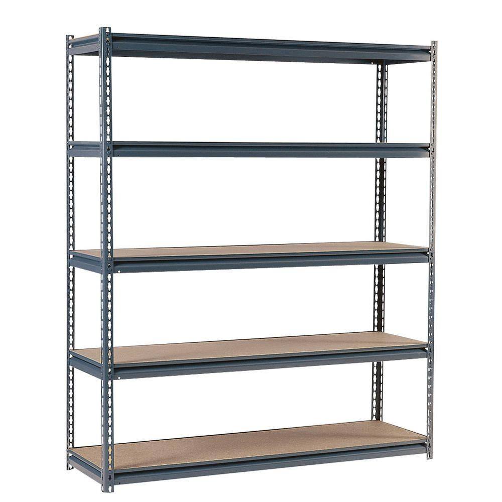 Edsal Gray 5 Tier Heavy Duty Steel, Commercial Storage Shelves