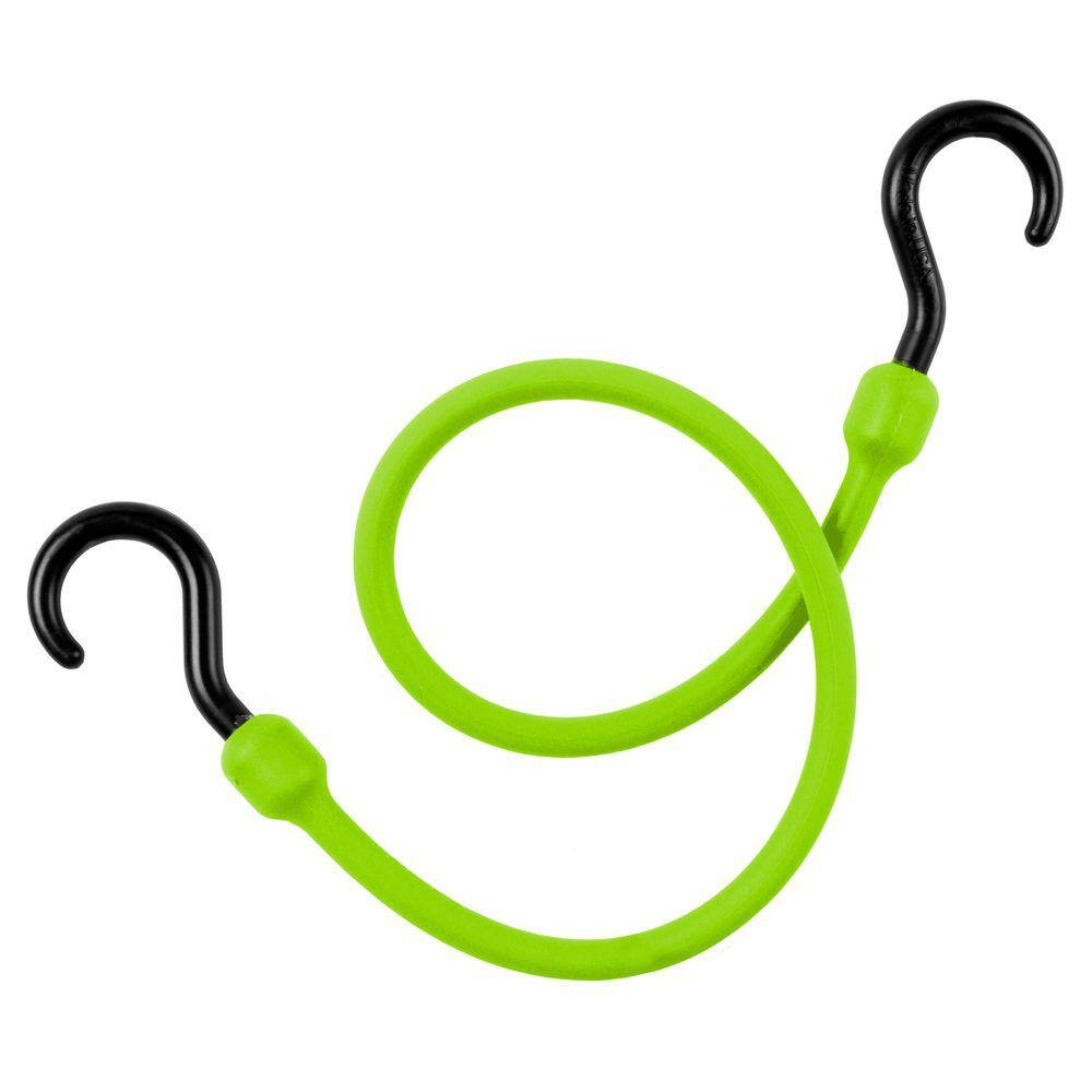 The Perfect Bungee 24 in. Polyurethane Bungee Cord with Molded Nylon Hooks  in Safety Green PC24G - The Home Depot