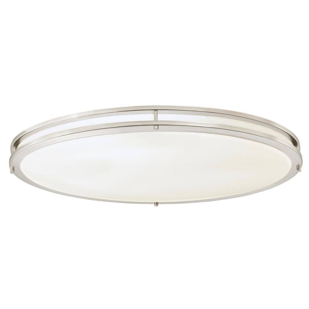 Sleek Brushed Nickel 32.5" LED Flush Mount Ceiling Fixture