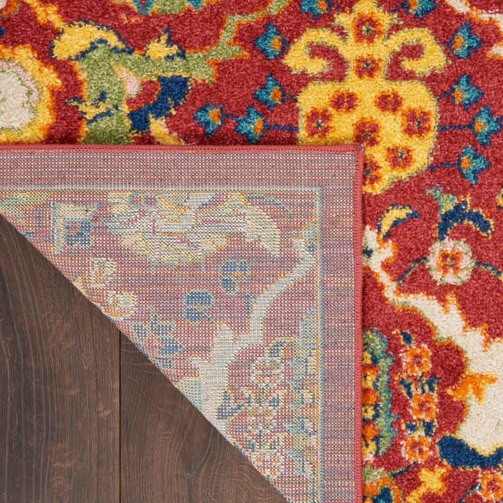 Bohemian Bliss Red Multicolor Floral Synthetic 5'3" x 7'3" Area Rug