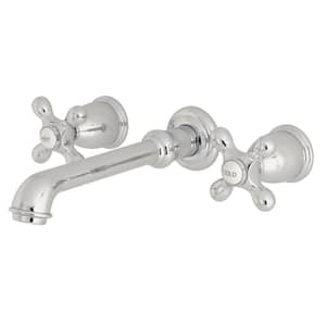 English Country 2-Handle Wall-Mount Bathroom Faucet in Polished Chrome