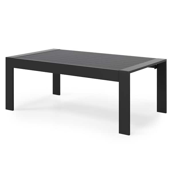 SUNVIVI Black Aluminum Outdoor Coffee Table