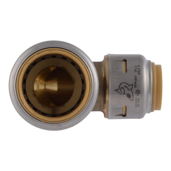 SharkBite - Max 3/4 in. x 1/2 in. Push-to-Connect Brass 90-Degree Reducing Elbow Fitting