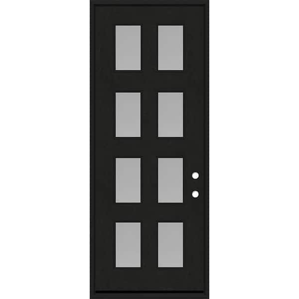 Regency 42 in. x 96 in. 8L Modern Clear Glass LHIS Onyx Stained Fiberglass Prehung Front Door w/4 in. Jamb