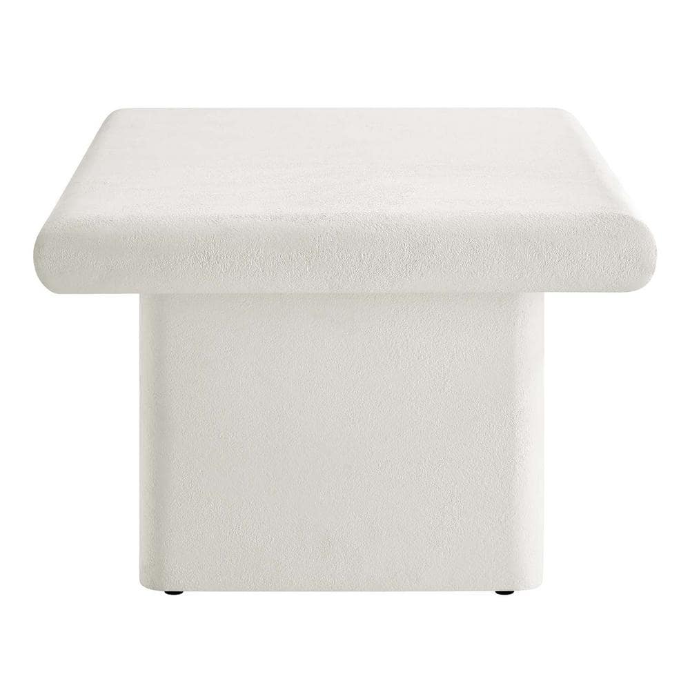 White Concrete Textured MDF Mango Wood Coffee Table
