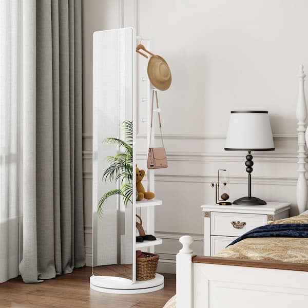 MIRROR9アウター ホワイト Miscool Avex White 17.8 in. W x 66 in. H Rectangle Wood Framed