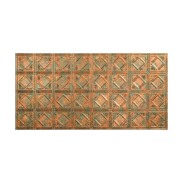Fasade Traditional Style #4 2 ft. x 4 ft. Glue Up PVC Ceiling Tile in Copper Fantasy