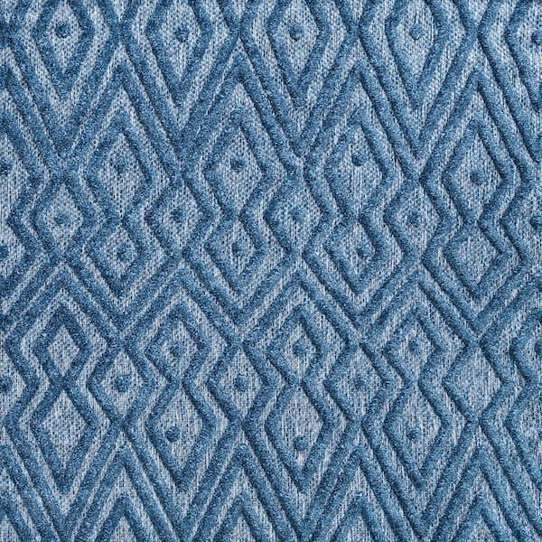 Balansat Moroccan Diamond Navy 5 ft. Square Indoor/Outdoor Area Rug