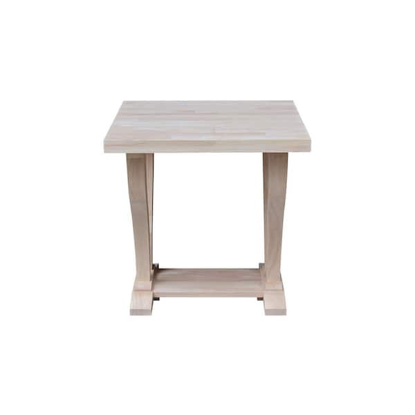 International Concepts LaCasa Unfinished Square Top Solid Wood 24 in. W x 24 in. D x 24 in. H.  End Table
