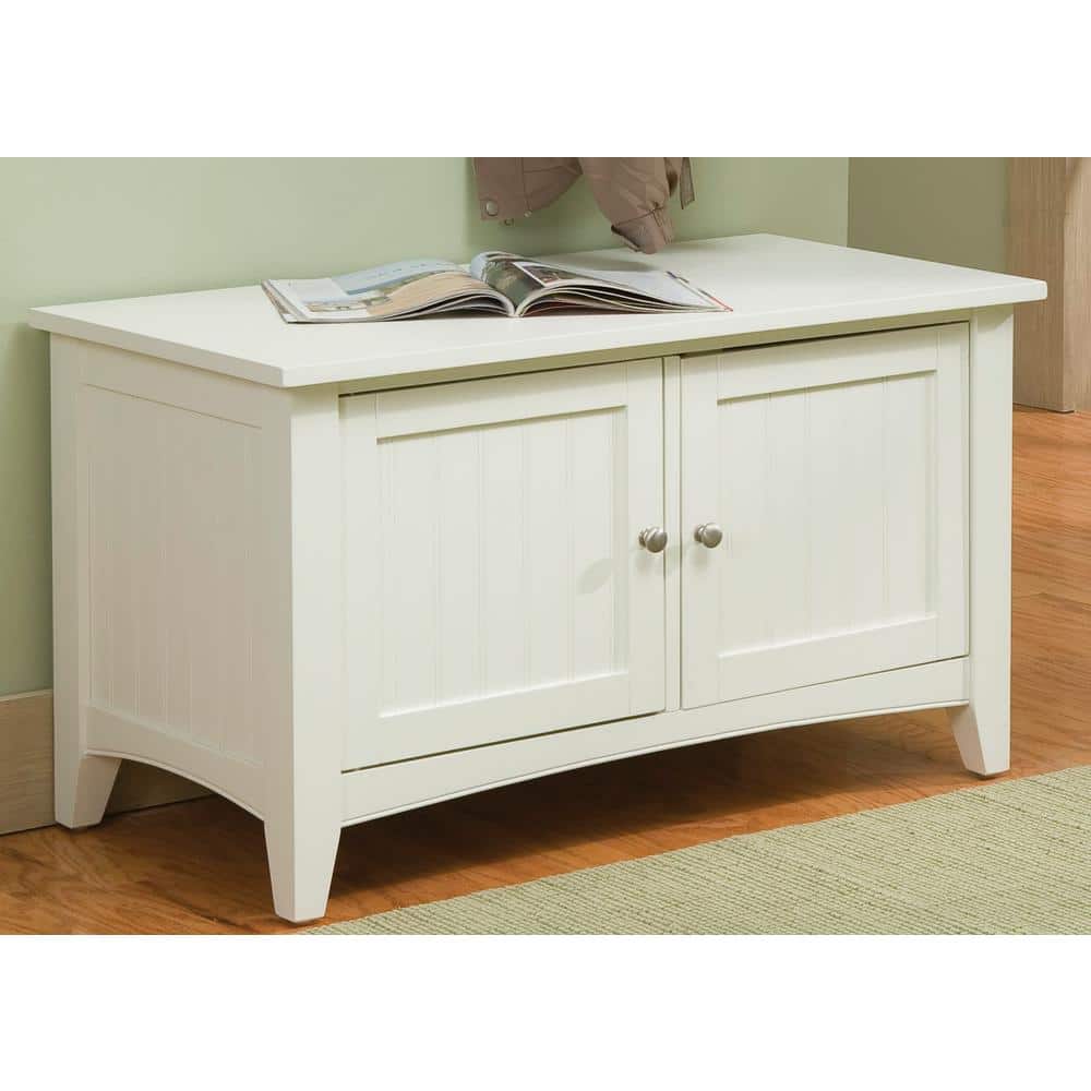 36 in. Shaker Cottage Storage Bench - Classic Entryway Cabinet with Dual Do