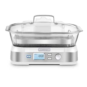 CookFresh 5.3 Qt. White Food Steamer and Rice Cooker