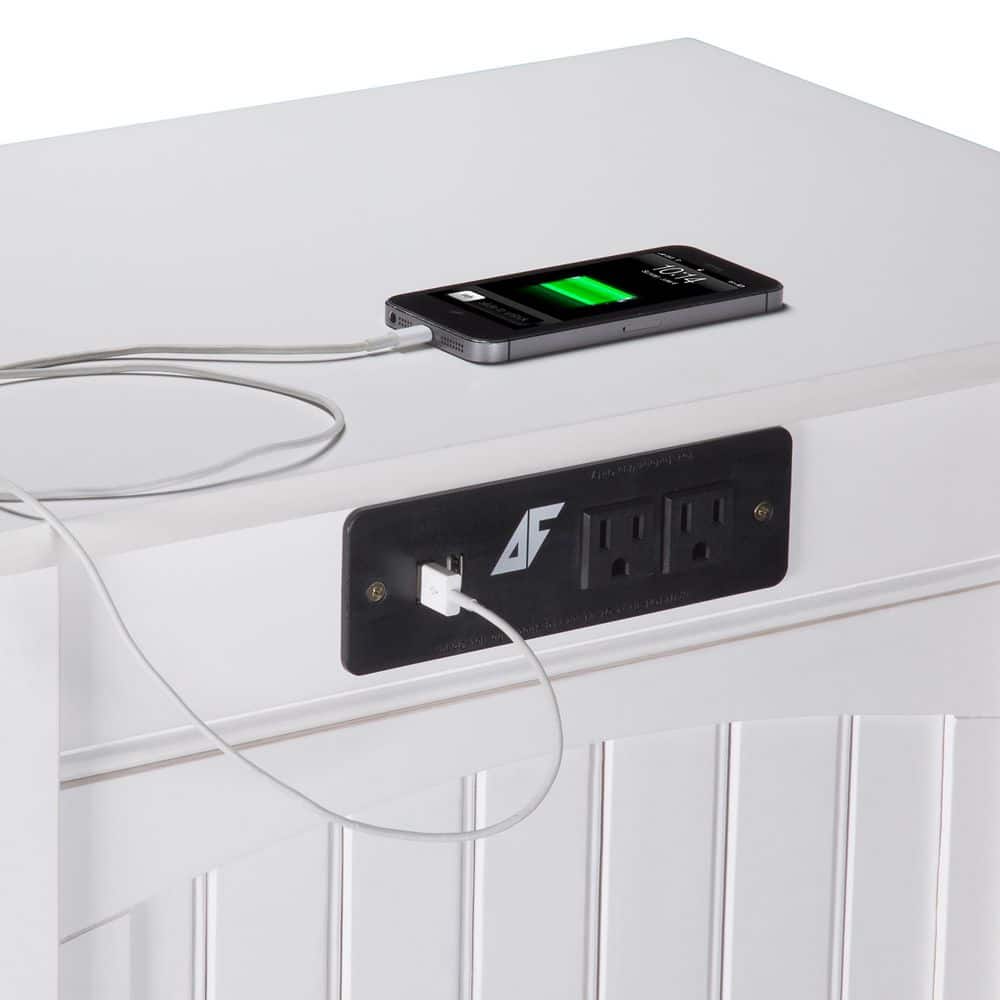 Nantucket White Chair Side Table with Charging Station - thumbnail 4