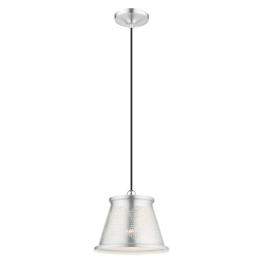Mini Brushed Aluminum and White LED Indoor/Outdoor Pendant Light
