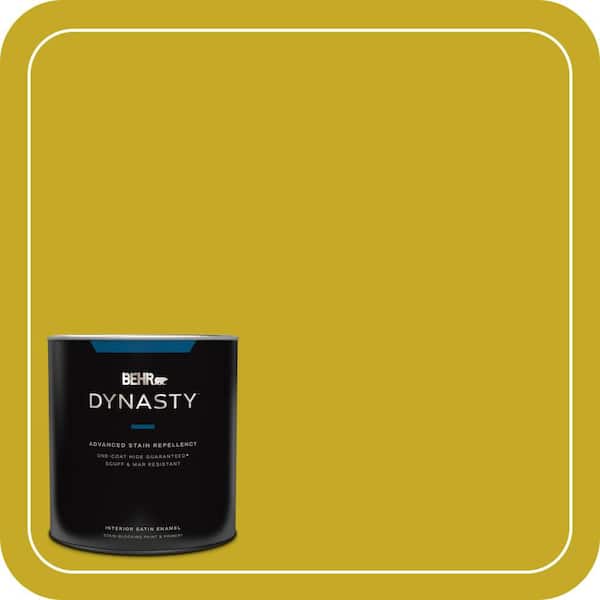 BEHR DYNASTY 1 qt. Home Decorators #HDC-MD-03 Citronette Satin Enamel Interior Stain-Blocking Paint and Primer