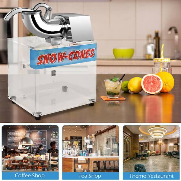 0 oz. Electric White Snow Cone Machine Ice Shaver Maker Shaving Crusher Dual Blades