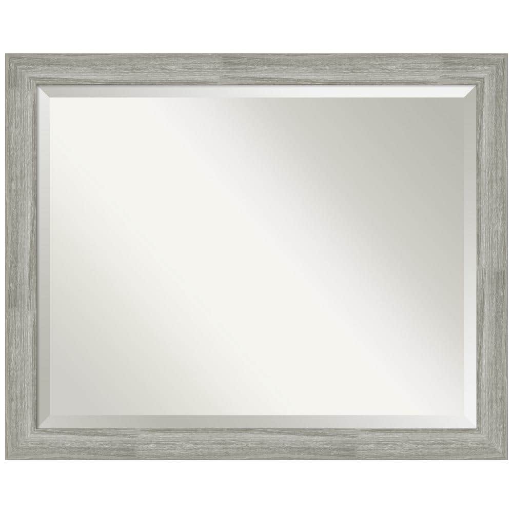 Dove Graywash Rectangular Wood Bathroom Vanity Mirror