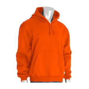 Men's 2X-Large Orange AR/FR Cotton Fleece Pullover Hoodie with Front Bottom Patch Pocket, 23.3 cal/sq. cm