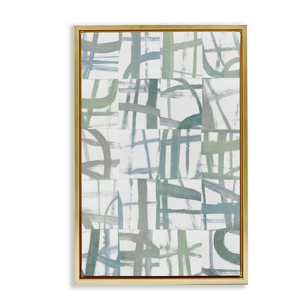Contemporary Linear Harmony by Hannah Dawson 1 Piece Gold Floater Frame Abstract Graphic Art Print 25 in. x 17 in. price history on PriceWatchPro