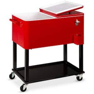 20 gal Wheeled Chest Cooler with Bottle Opener, Drain Plug