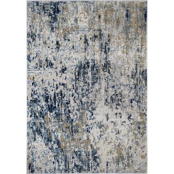 Rugs America Auden Gold Foil White 5 ft. x 7 ft. Area Rug