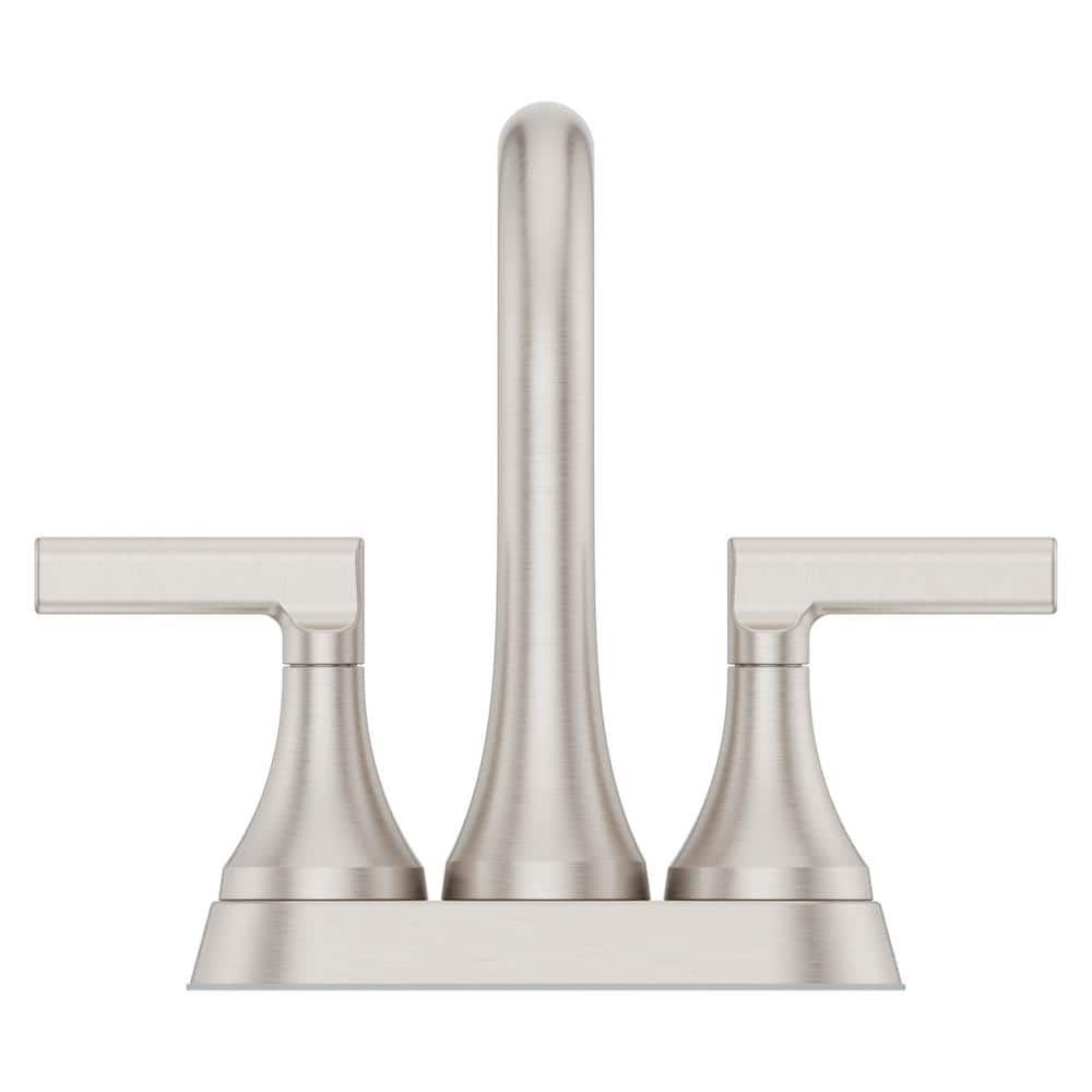 Spot Defense Brushed Nickel Double Handle Bathroom Faucet
