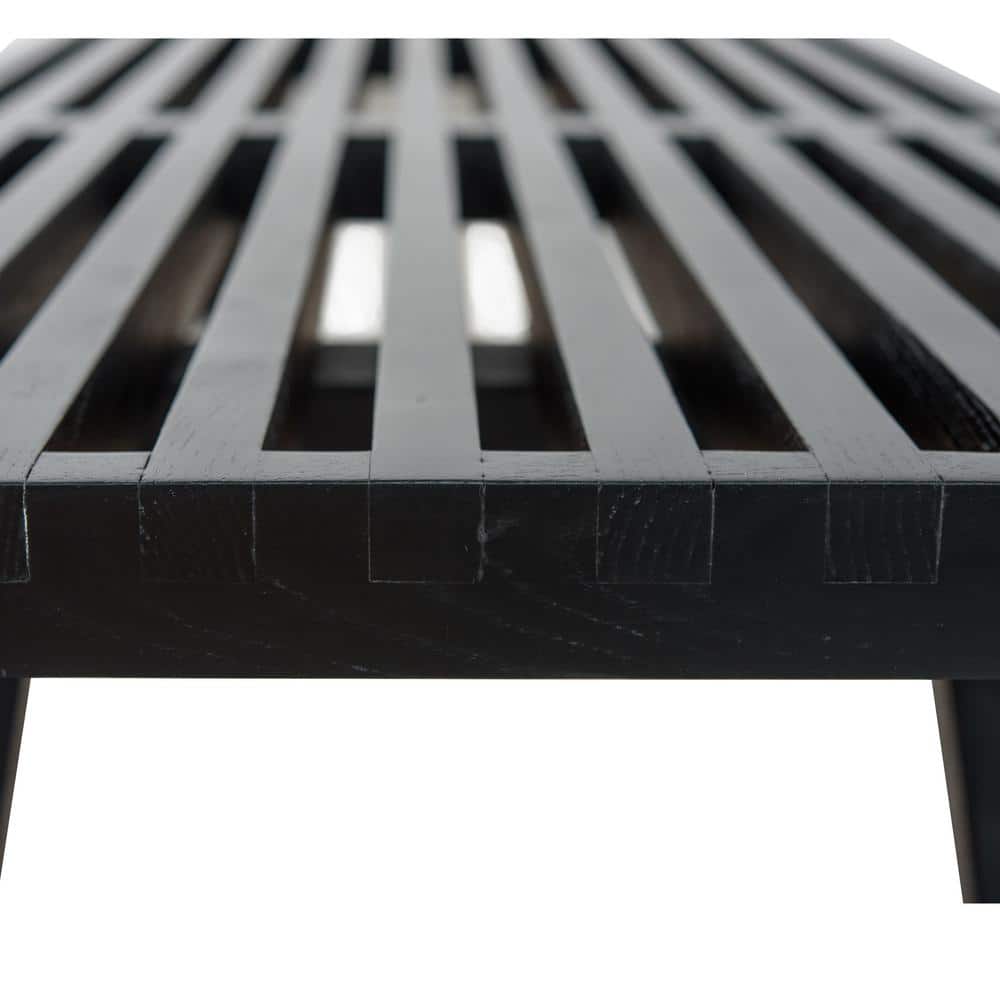 Inwood 72" Black Solid Wood Platform Bench