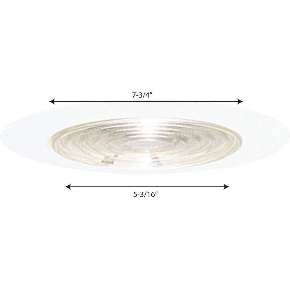 6 in. White Recessed Fresnel Shower Trim