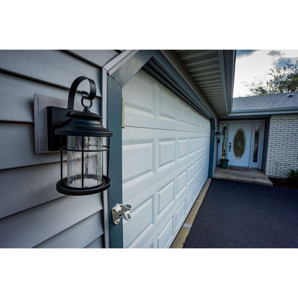 Melbourne Bronze LED Outdoor Wall Sconce with Crackled Glass