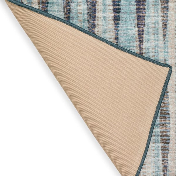 3 X 12 Blue, Ivory Ombre Runner Rug